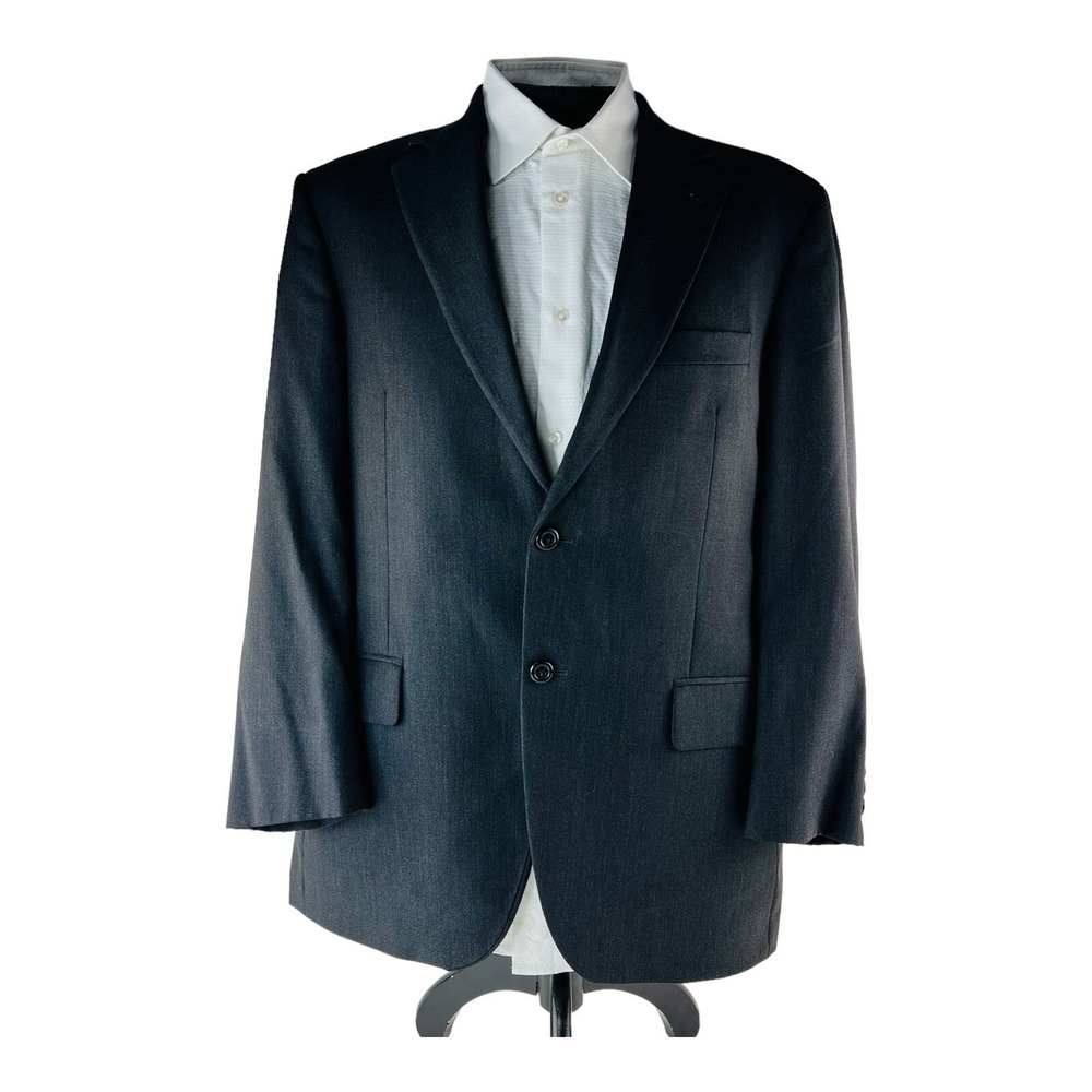John W. Nordstrom Charcoal Loro Piana Wool‎ 2 Button 1 Vent Blazer Mens Size 42R